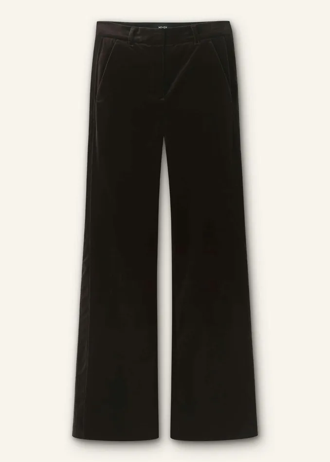 Women Velvet Evening Kick Flare Pant Double Espresso MEEM