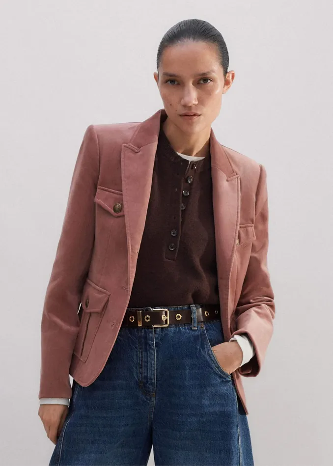 Women Velvet Jacket Smoke Pink MEEM
