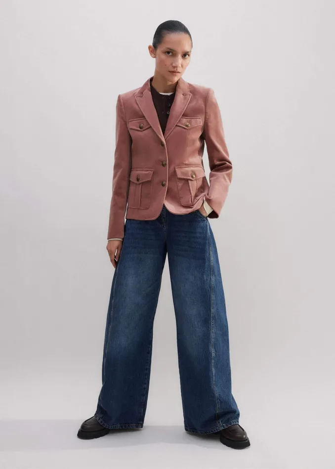 Women Velvet Jacket Smoke Pink MEEM