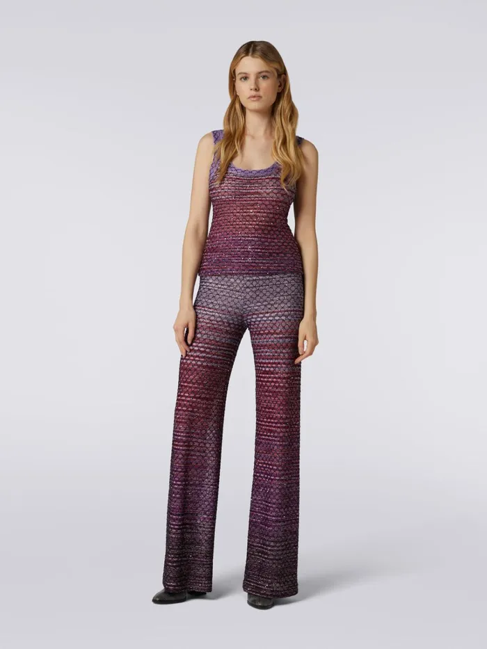 Women Viscose Blend Tank Top With Sequins Red Missoni Tshirts And Tops Women Viscose Blend Tank Top With Sequins Red Missoni Tshirts And Tops