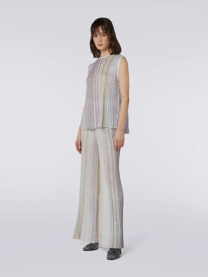 Women Viscose Blend Tank Top With Vertical Stripes And Sequins Multicoloured Missoni Tshirts And Tops Women Viscose Blend Tank Top With Vertical Stripes And Sequins Multicoloured Missoni Tshirts And Tops