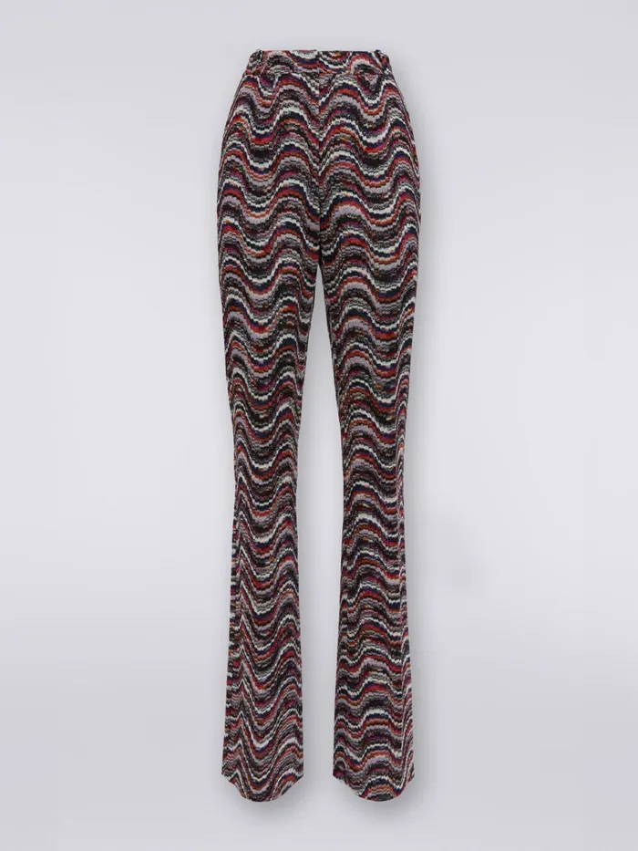 Women Viscose Trousers With Wave Pattern And Lurex Multicoloured Missoni Trousers