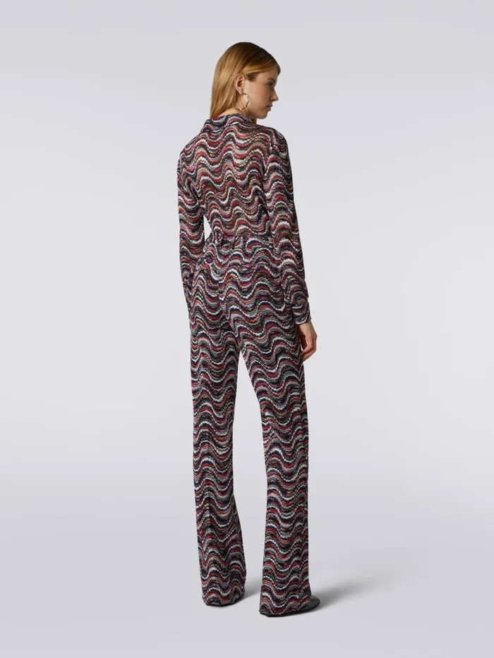 Women Viscose Trousers With Wave Pattern And Lurex Multicoloured Missoni Trousers Women Viscose Trousers With Wave Pattern And Lurex Multicoloured Missoni Trousers