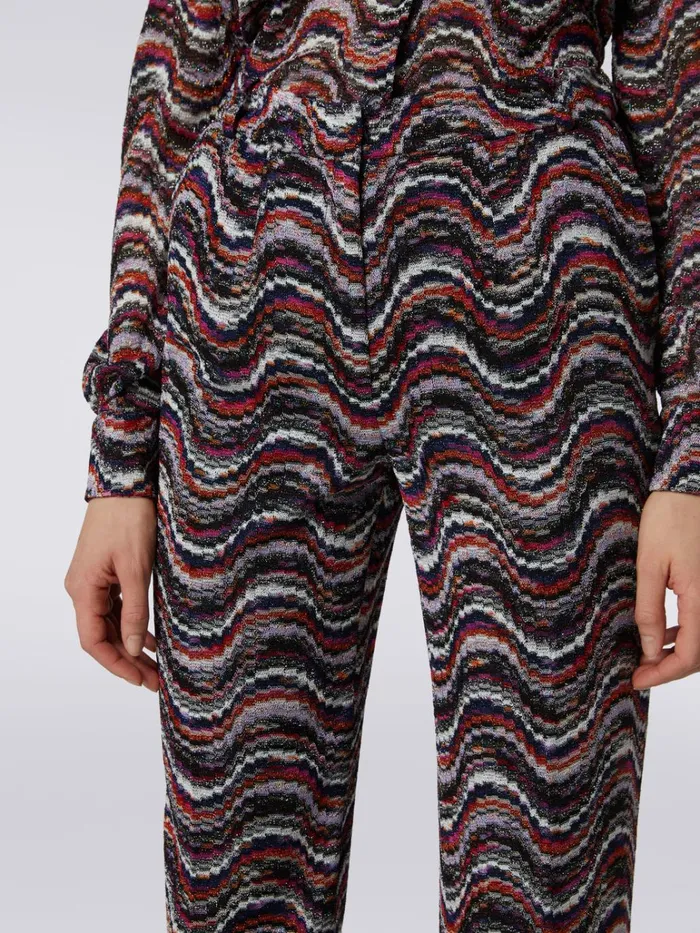 Women Viscose Trousers With Wave Pattern And Lurex Multicoloured Missoni Trousers Women Viscose Trousers With Wave Pattern And Lurex Multicoloured Missoni Trousers