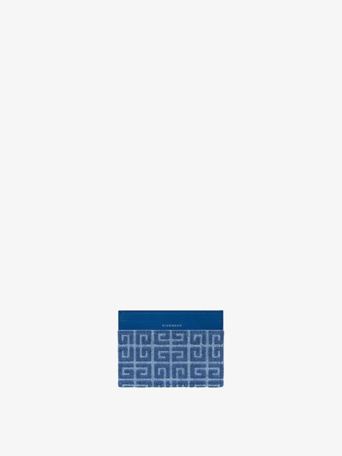 Women Wallets and Card Holders Givenchy GCut Card Holder In 4G Denim And Leather Medium Blue