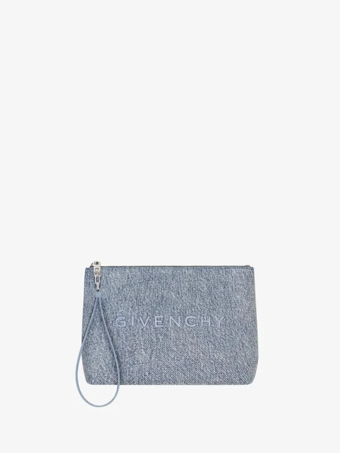Women Wallets and Card Holders Givenchy GIVENCHY Travel Pouch In Denim Medium Blue