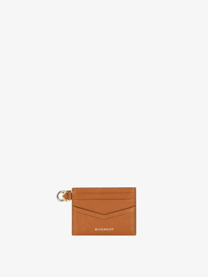Women Wallets and Card Holders Givenchy Voyou Card Holder In Leather Soft Tan