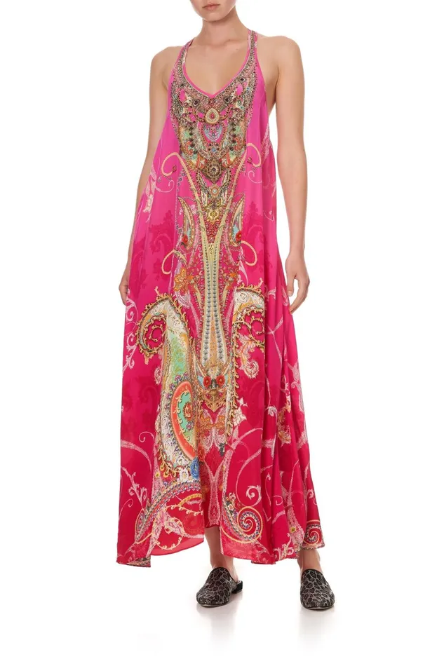 Women Wedding Guest Dresses Camilla V Neck Racerback Dress Rainbow Rhythm