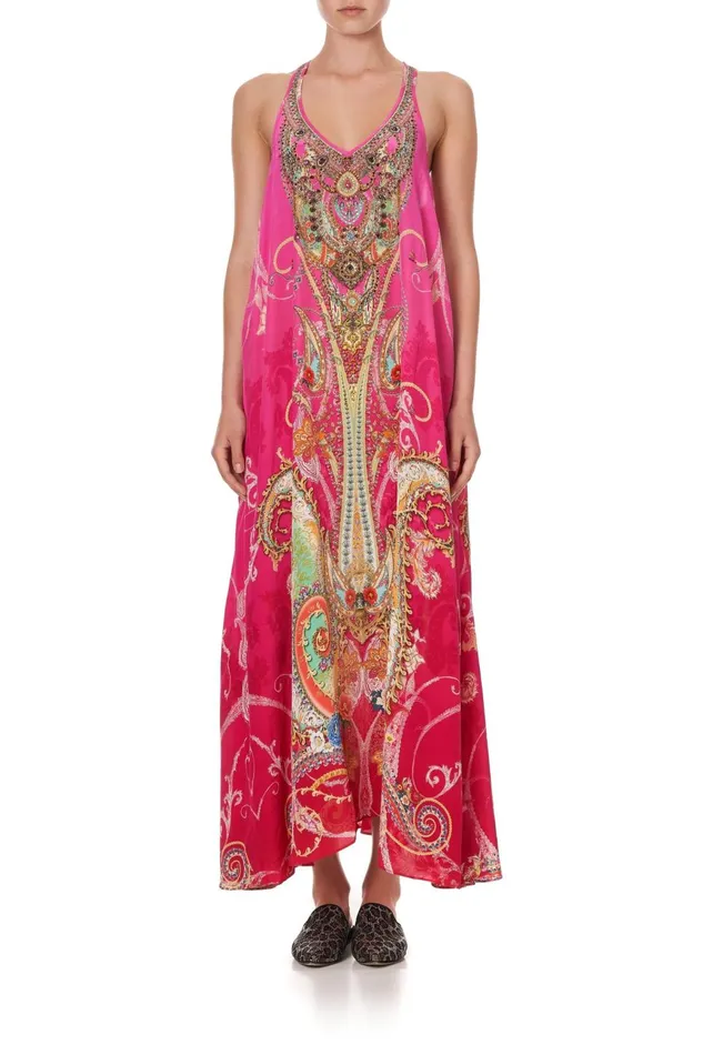 Women Wedding Guest Dresses Camilla V Neck Racerback Dress Rainbow Rhythm