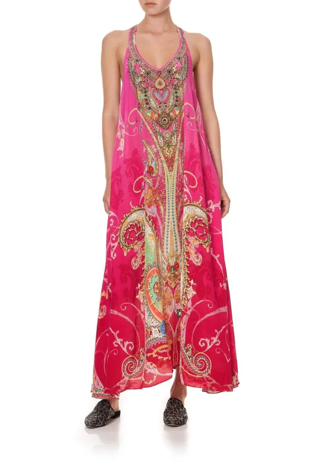 Women Wedding Guest Dresses Camilla V Neck Racerback Dress Rainbow Rhythm