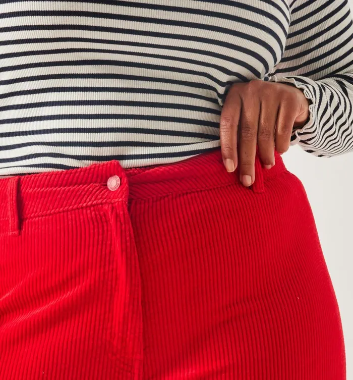Women Wideleg Corduroy Trousers 8211 Red Promod Trousers Women Wideleg Corduroy Trousers 8211 Red Promod Trousers