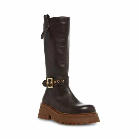 Women WILLOW BROWN LEATHER Brown Leather Steve Madden Boots and Booties Women WILLOW BROWN LEATHER Brown Leather Steve Madden Boots and Booties