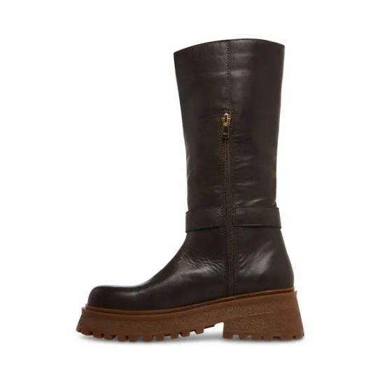 Women WILLOW BROWN LEATHER Brown Leather Steve Madden Boots and Booties Women WILLOW BROWN LEATHER Brown Leather Steve Madden Boots and Booties