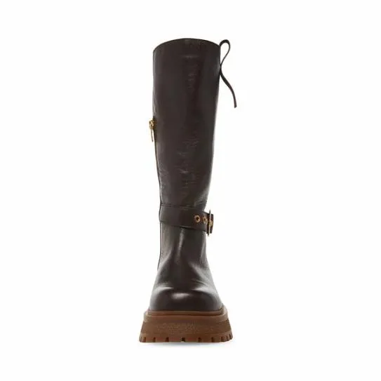 Women WILLOW BROWN LEATHER Brown Leather Steve Madden Boots and Booties Women WILLOW BROWN LEATHER Brown Leather Steve Madden Boots and Booties
