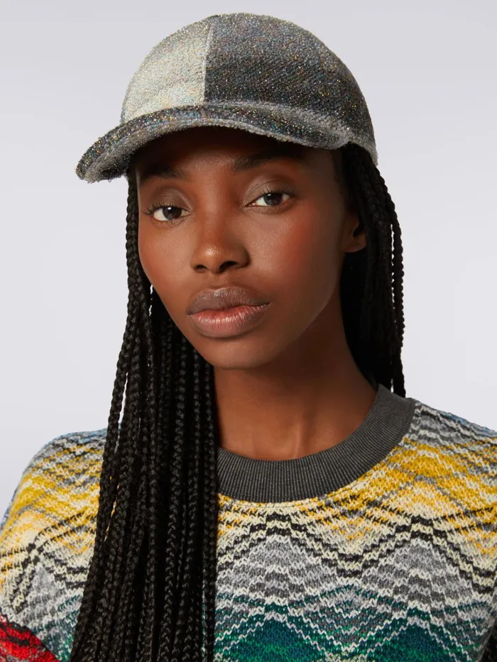 Women Wool And Cotton Blend Baseball Cap With Lurex Multicoloured Missoni Hats Women Wool And Cotton Blend Baseball Cap With Lurex Multicoloured Missoni Hats