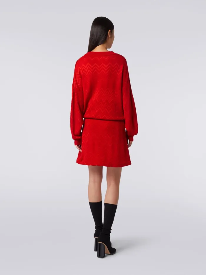 Women Wool And Viscose Chevron EnglishRibbed Skirt Red Missoni Skirts Women Wool And Viscose Chevron EnglishRibbed Skirt Red Missoni Skirts
