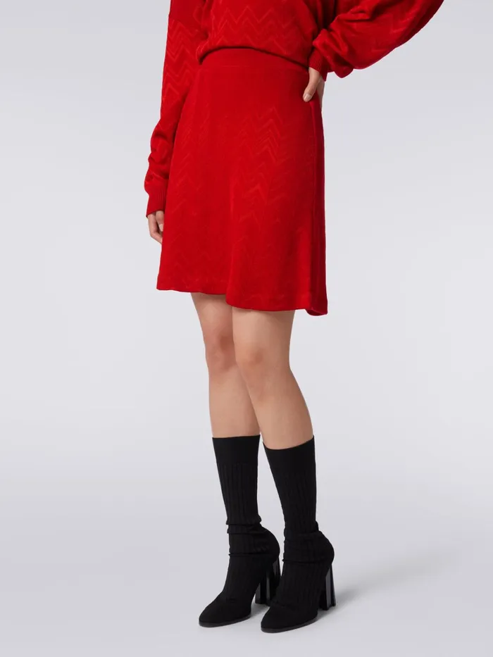 Women Wool And Viscose Chevron EnglishRibbed Skirt Red Missoni Skirts Women Wool And Viscose Chevron EnglishRibbed Skirt Red Missoni Skirts