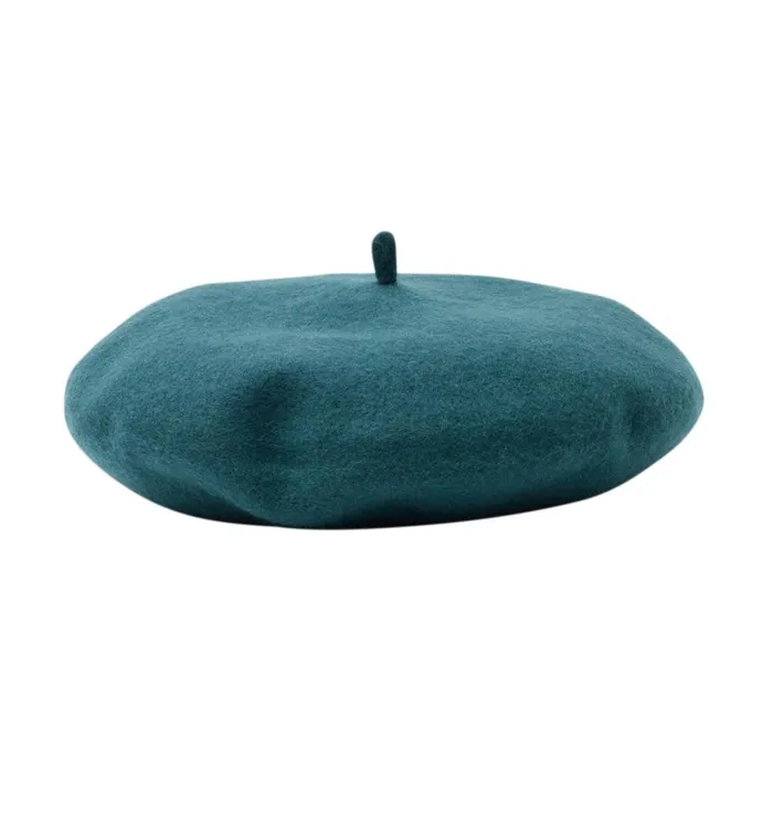Women Wool Beret 8211 Green Print Promod Hats