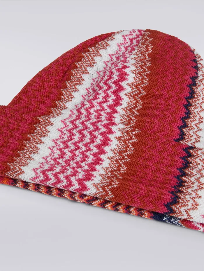 Women Wool Blend Hat With Zigzag Pattern Multicoloured Missoni Hats Women Wool Blend Hat With Zigzag Pattern Multicoloured Missoni Hats