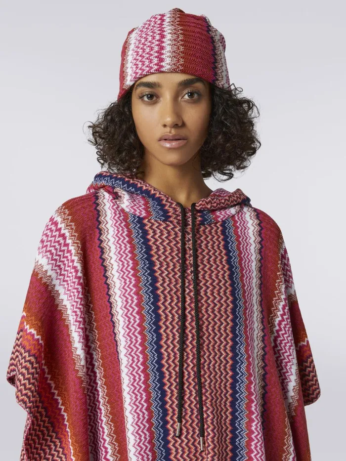 Women Wool Blend Hat With Zigzag Pattern Multicoloured Missoni Hats Women Wool Blend Hat With Zigzag Pattern Multicoloured Missoni Hats