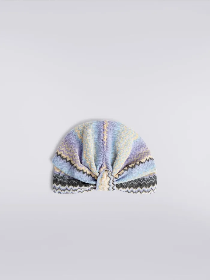 Women Wool Blend Turban With Zigzag Pattern Multicoloured Missoni Hair Accessories