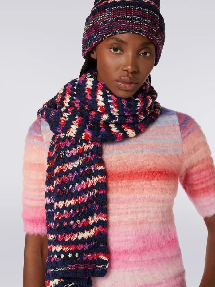 Women Wool Knit Scarf Multicoloured Missoni Scarves and Foulards Women Wool Knit Scarf Multicoloured Missoni Scarves and Foulards