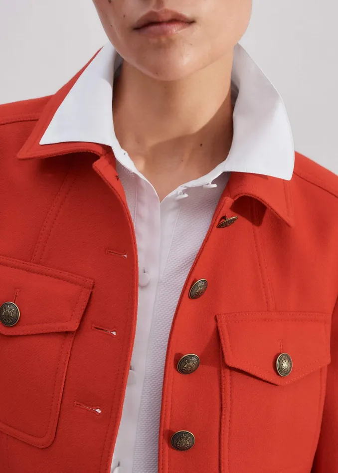 Women Wool Military Jacket Bitter Orange MEEM