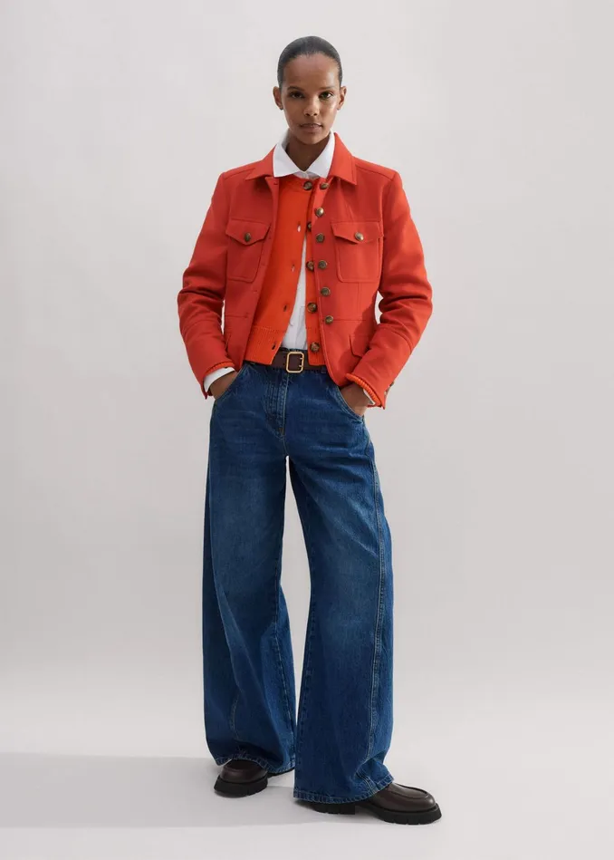Women Wool Military Jacket Bitter Orange MEEM