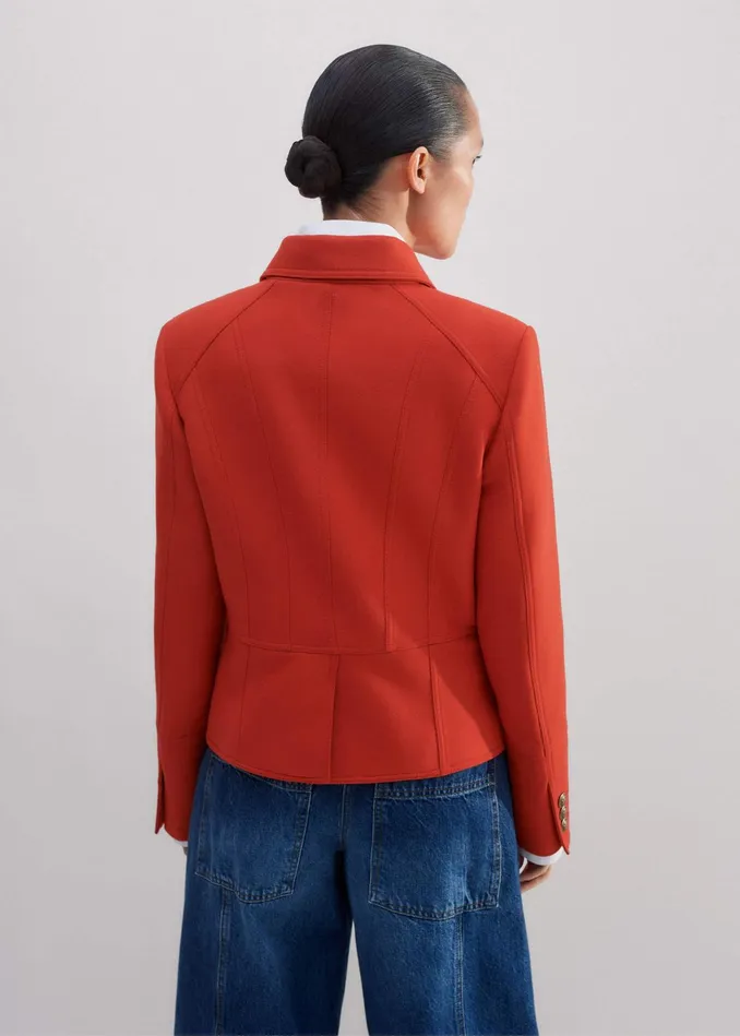 Women Wool Military Jacket Bitter Orange MEEM