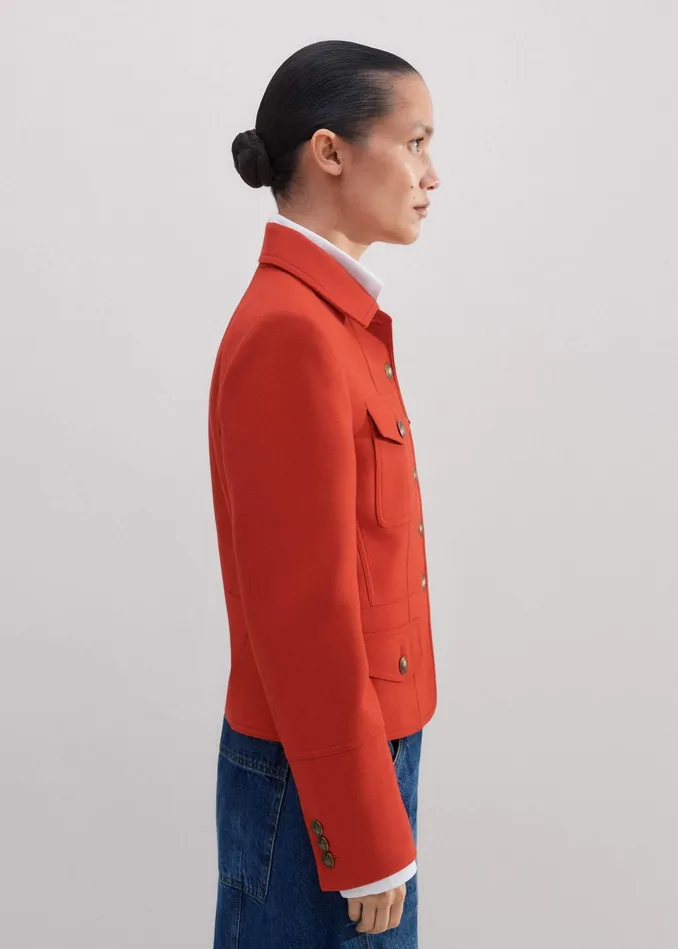 Women Wool Military Jacket Bitter Orange MEEM