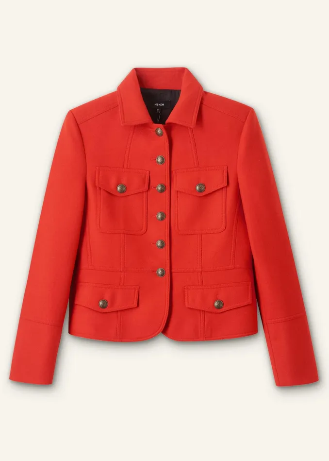 Women Wool Military Jacket Bitter Orange MEEM