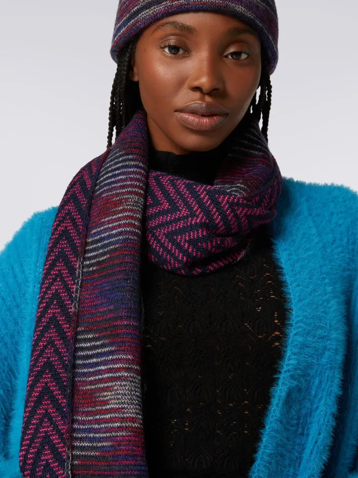 Women Zigzag Wool And Mohair Scarf Multicoloured Missoni Scarves and Foulards Women Zigzag Wool And Mohair Scarf Multicoloured Missoni Scarves and Foulards