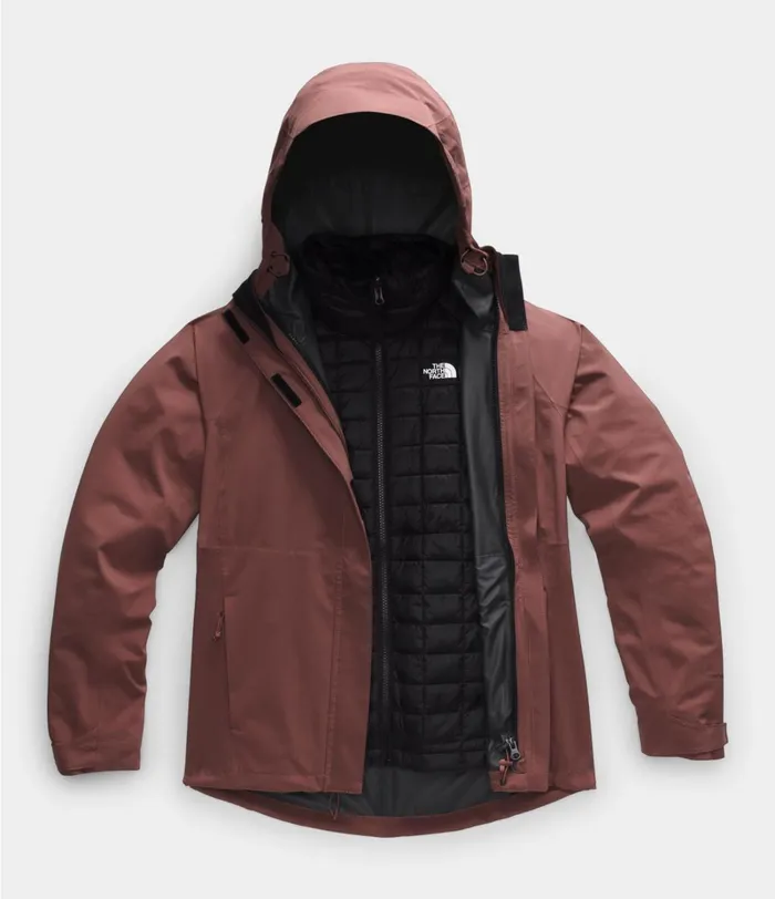 Womens The North Face 3In1 ThermoBall Eco Triclimate Jacket Marron Purple