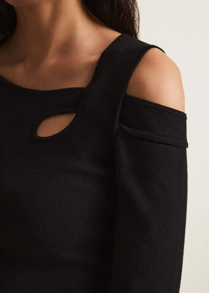 Wren Black Cut Out Knitted Top Black Women Phase Eight Knitwear