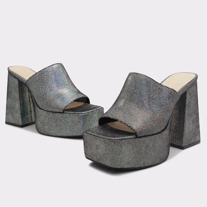 Xillenia Silver Women ALDO Mule Shoes