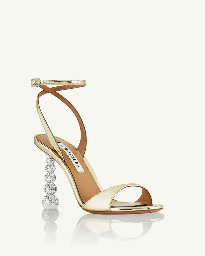 Yes Baby Sandal 95 Gold Women Aquazzura Sandals