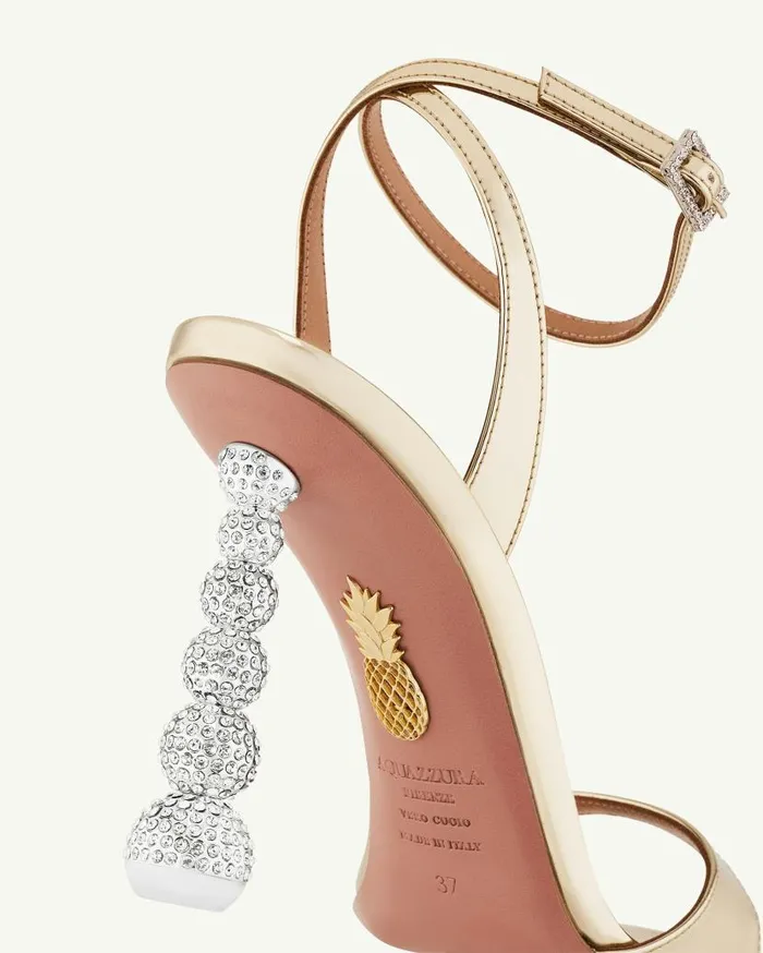 Yes Baby Sandal 95 Gold Women Aquazzura Sandals Yes Baby Sandal 95 Gold Women Aquazzura Sandals