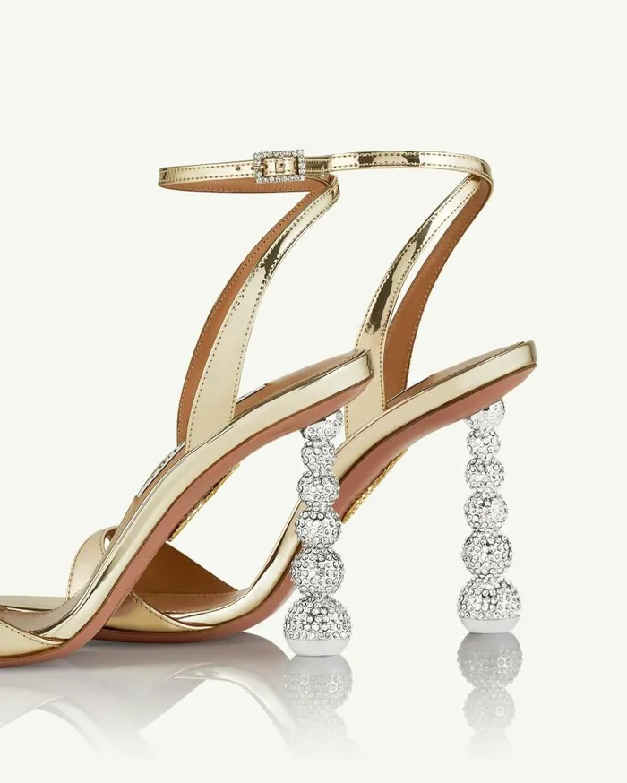 Yes Baby Sandal 95 Gold Women Aquazzura Sandals Yes Baby Sandal 95 Gold Women Aquazzura Sandals