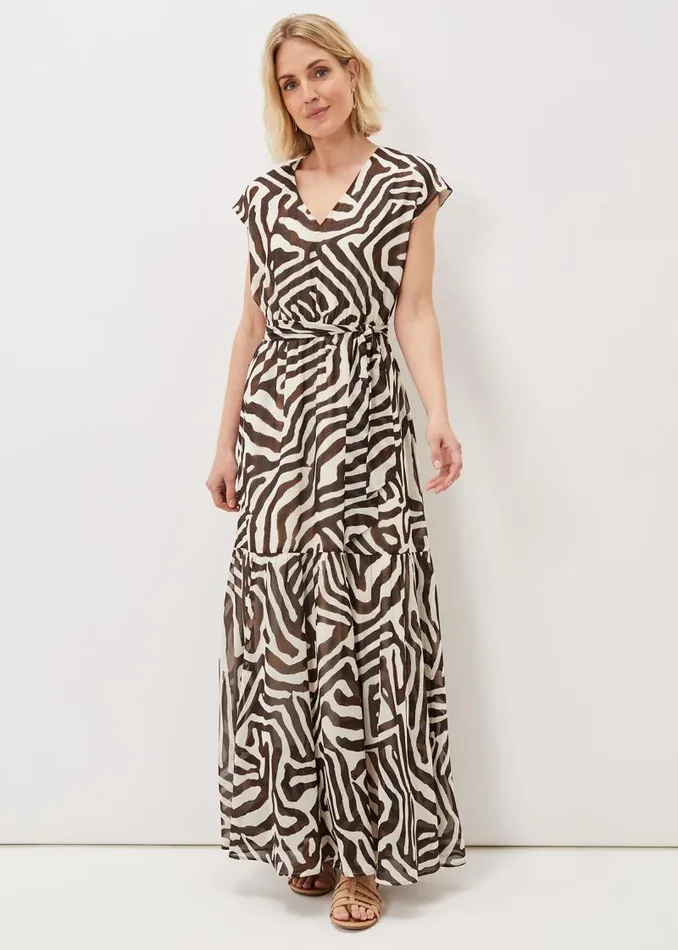 Zalaya Zebra Print Maxi Dress Multicoloured Women Phase Eight Dresses