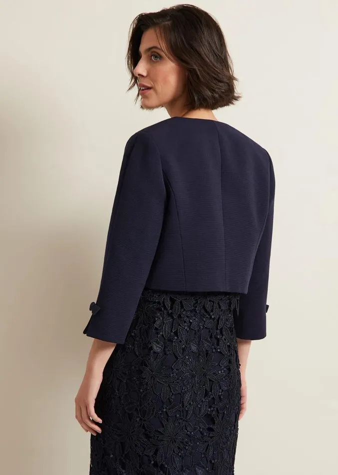 Zoelle Bow Jacket Navy Women Phase Eight Jackets