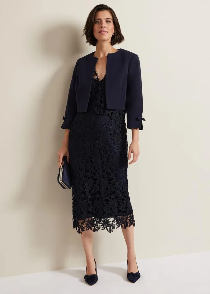 Zoelle Bow Jacket Navy Women Phase Eight Jackets
