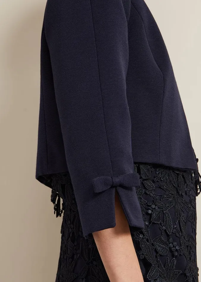 Zoelle Bow Jacket Navy Women Phase Eight Jackets