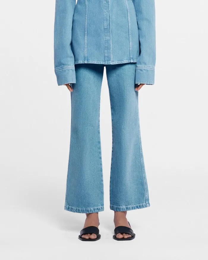 Zoey Cropped KickFlare Jeans Eco Light Wash Women Nanushka Jeans