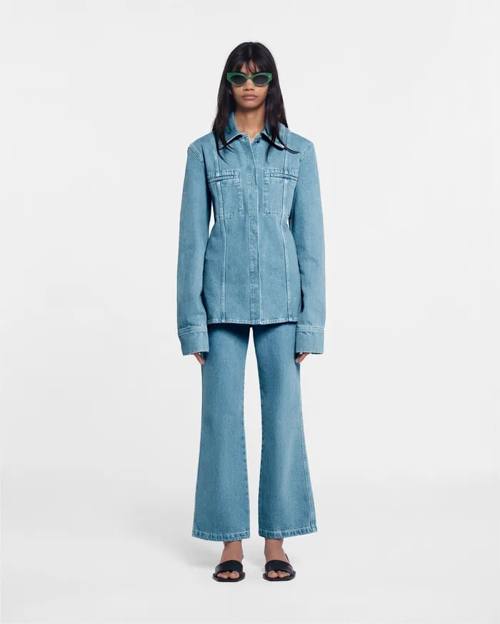 Zoey Cropped KickFlare Jeans Eco Light Wash Women Nanushka Jeans